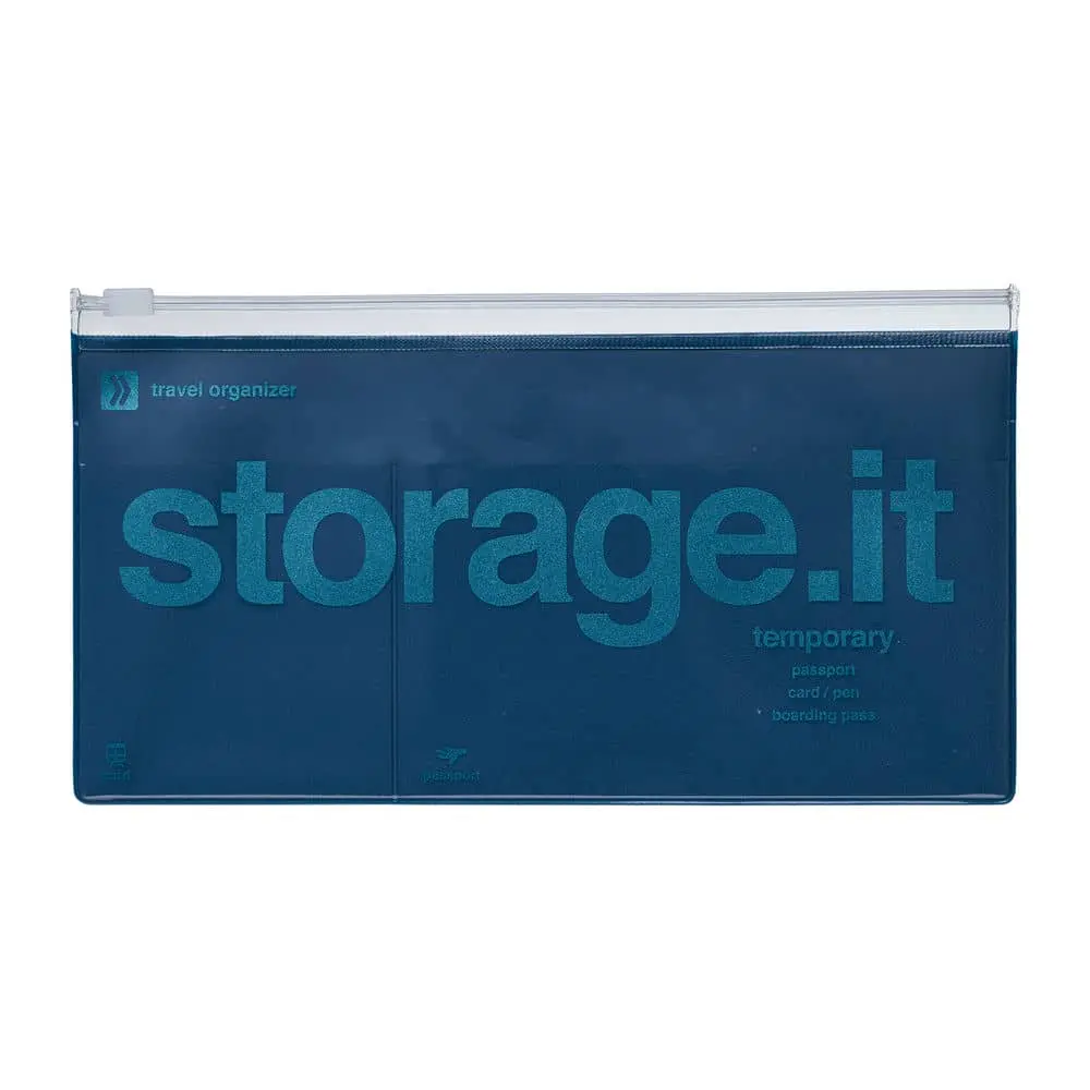 日本 MARK'S Storage.It 文具收據收納袋/ 海軍藍
