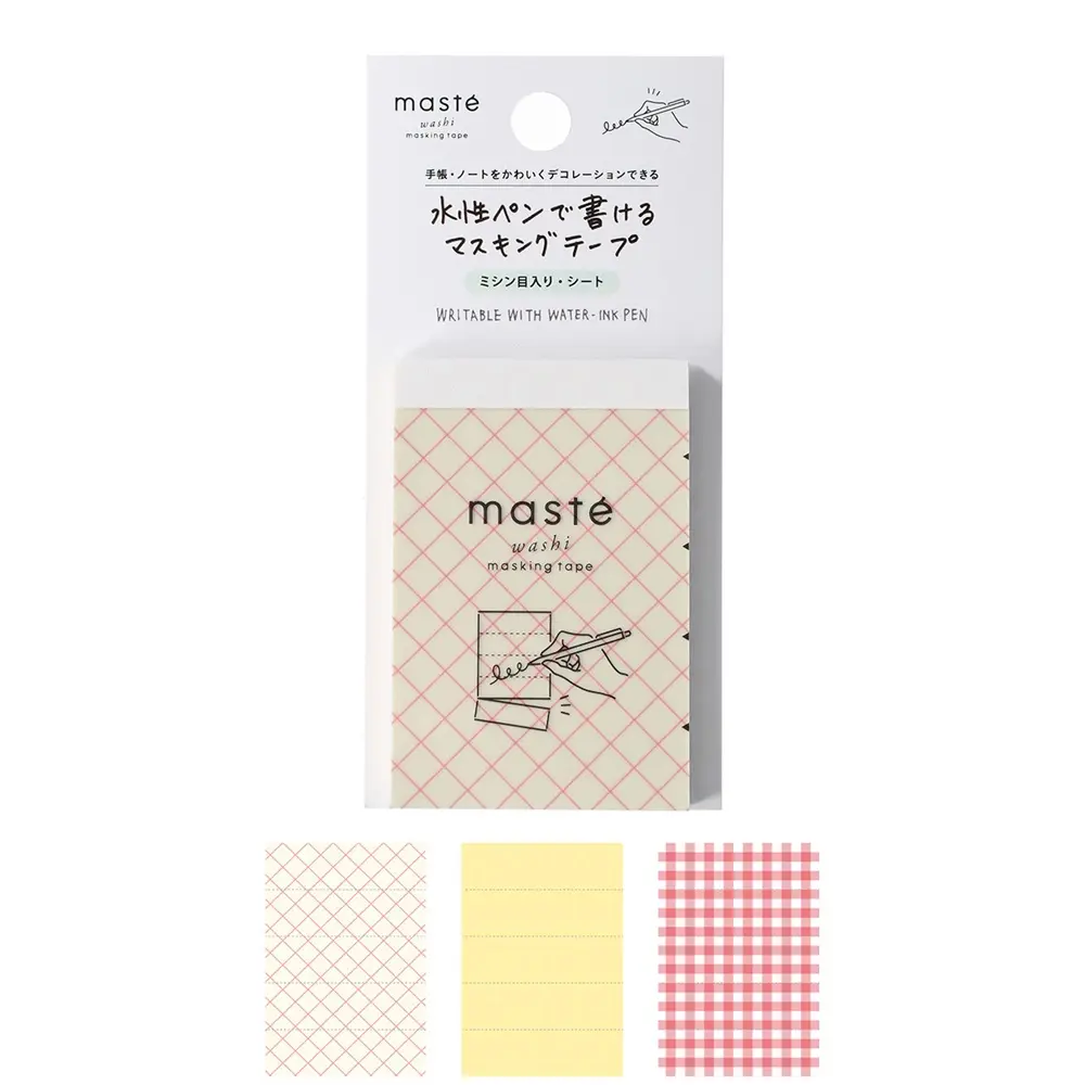 日本 MARK'S maste 水性筆可書寫紙膠帶/ 便條紙款/ 騎縫線/ 草莓蛋糕