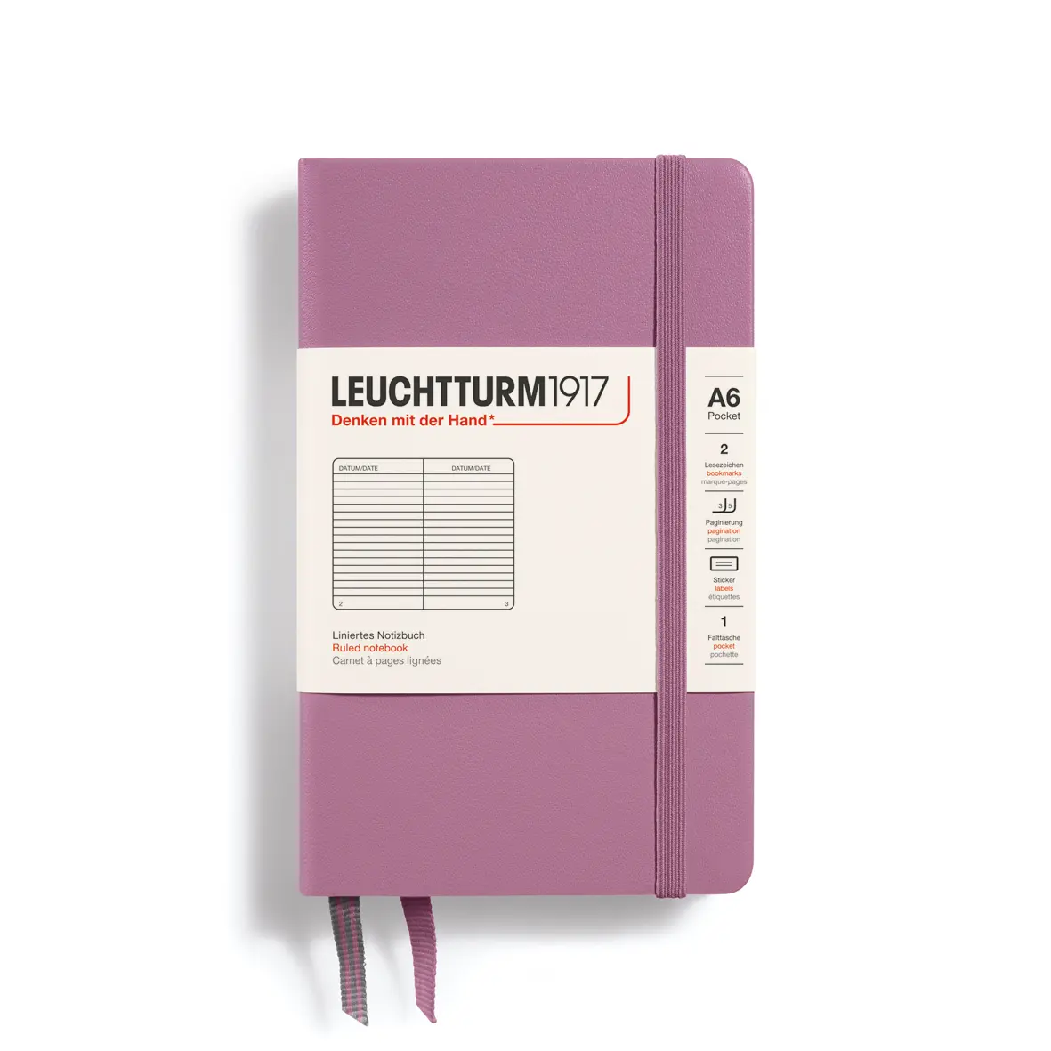 德國 LEUCHTTURM1917 硬殼筆記本/ A6/ 乾燥玫瑰粉/ 橫線