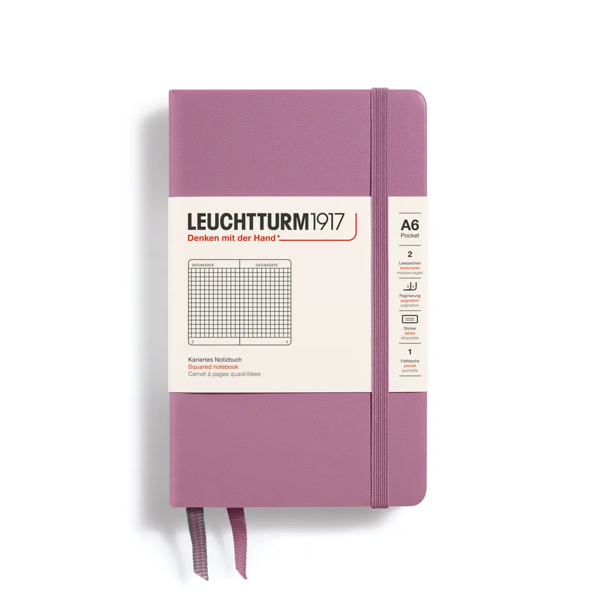 德國 LEUCHTTURM1917 硬殼筆記本/ A6/ 乾燥玫瑰粉/ 方格