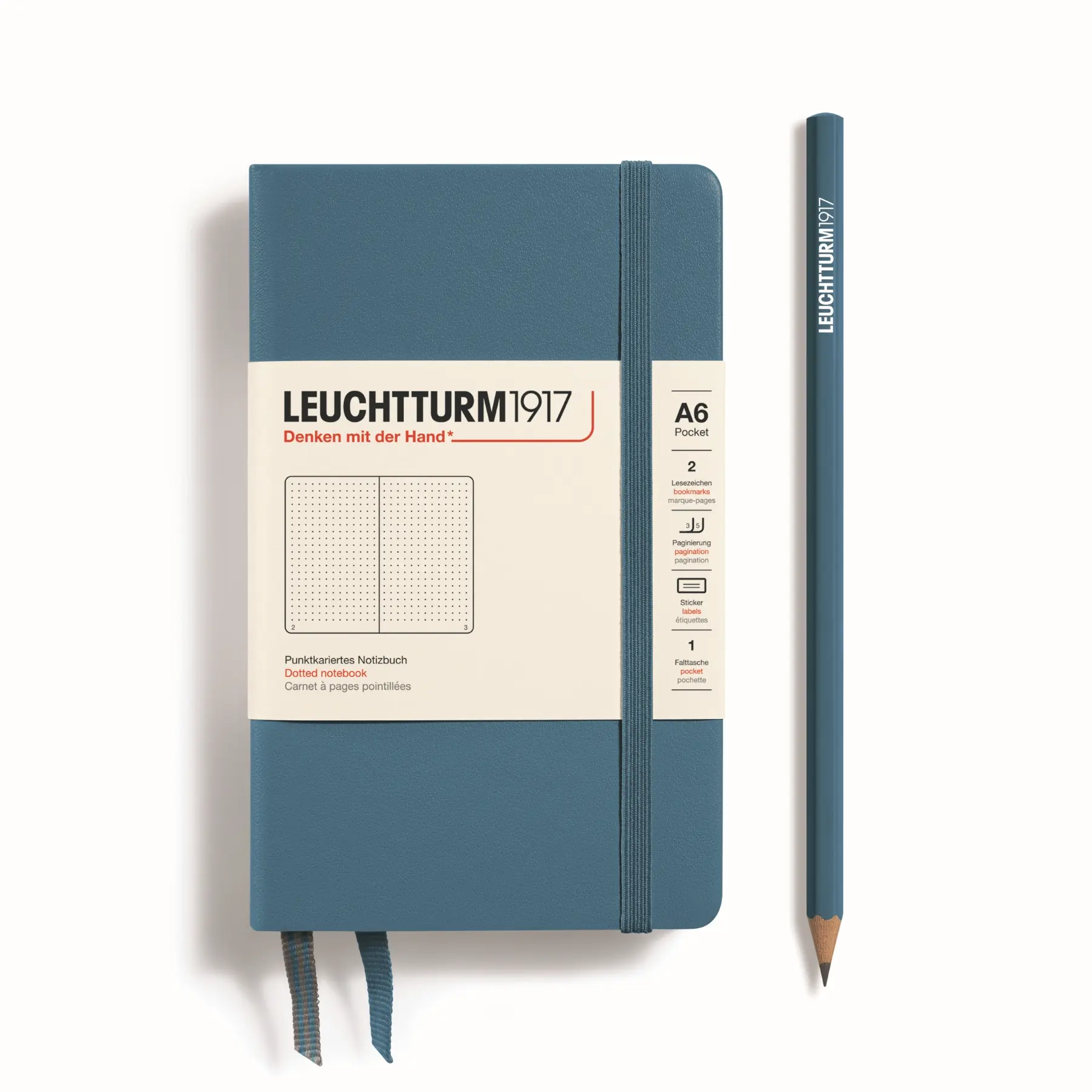 德國 LEUCHTTURM1917 硬殼筆記本/ A6/ 礦石藍/ 方點
