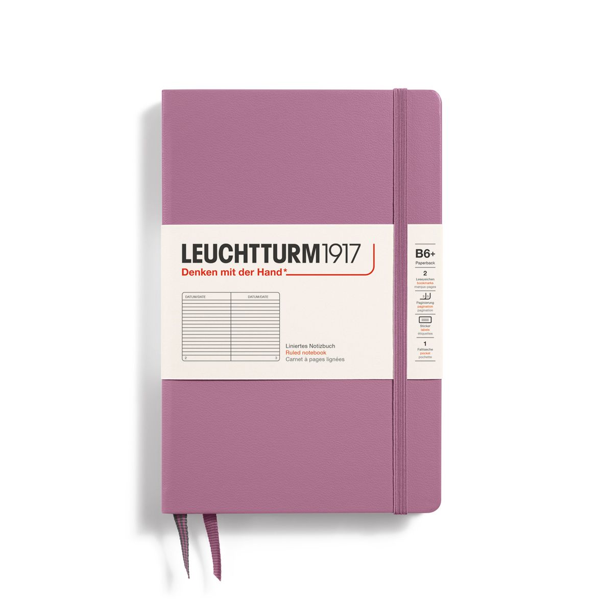德國 LEUCHTTURM1917 硬殼筆記本/ B6+/ 乾燥玫瑰粉/ 橫線