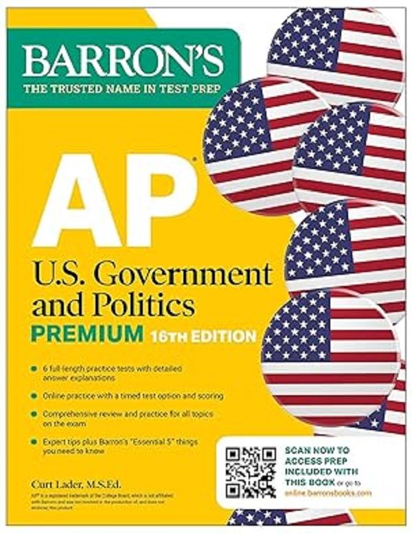 AP U.S. Government and Politics Premium: Prep Book with 6 Practice Tests+Comprehensive Review+Online Practice (2026/16 Ed.)