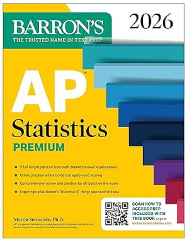 AP Statistics Premium, 2026: Prep Book with 9 Practice Tests+Comprehensive Review+Online Practice