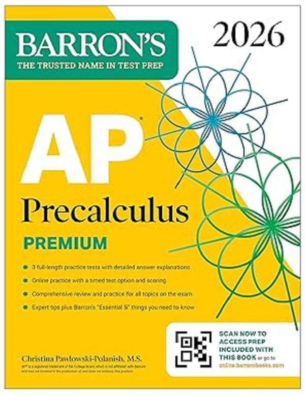 AP Precalculus Premium, 2026: Prep Book with 3 Practice Tests+Comprehensive Review+Online Practice