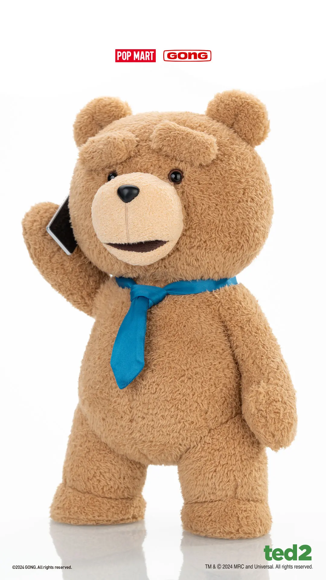 POP MART X GONG Ted 2泰迪熊可動毛絨玩偶