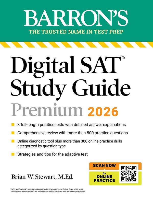 Digital SAT Study Guide Premium, 2026: 3 Practice Tests+Comprehensive Review+Online Practice