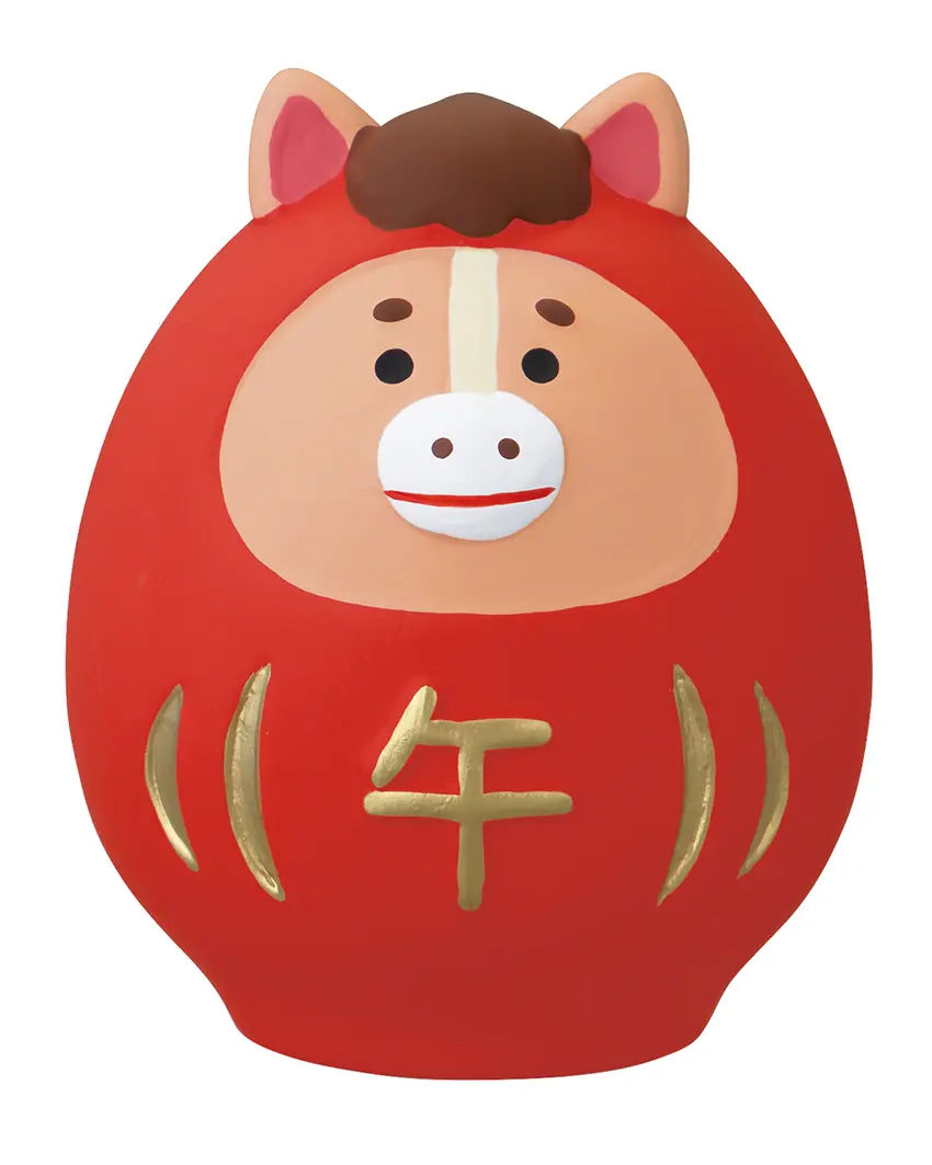 日本 DECOLE Concombre 馬年系列公仔/ 陶製擺飾/ 馬達摩