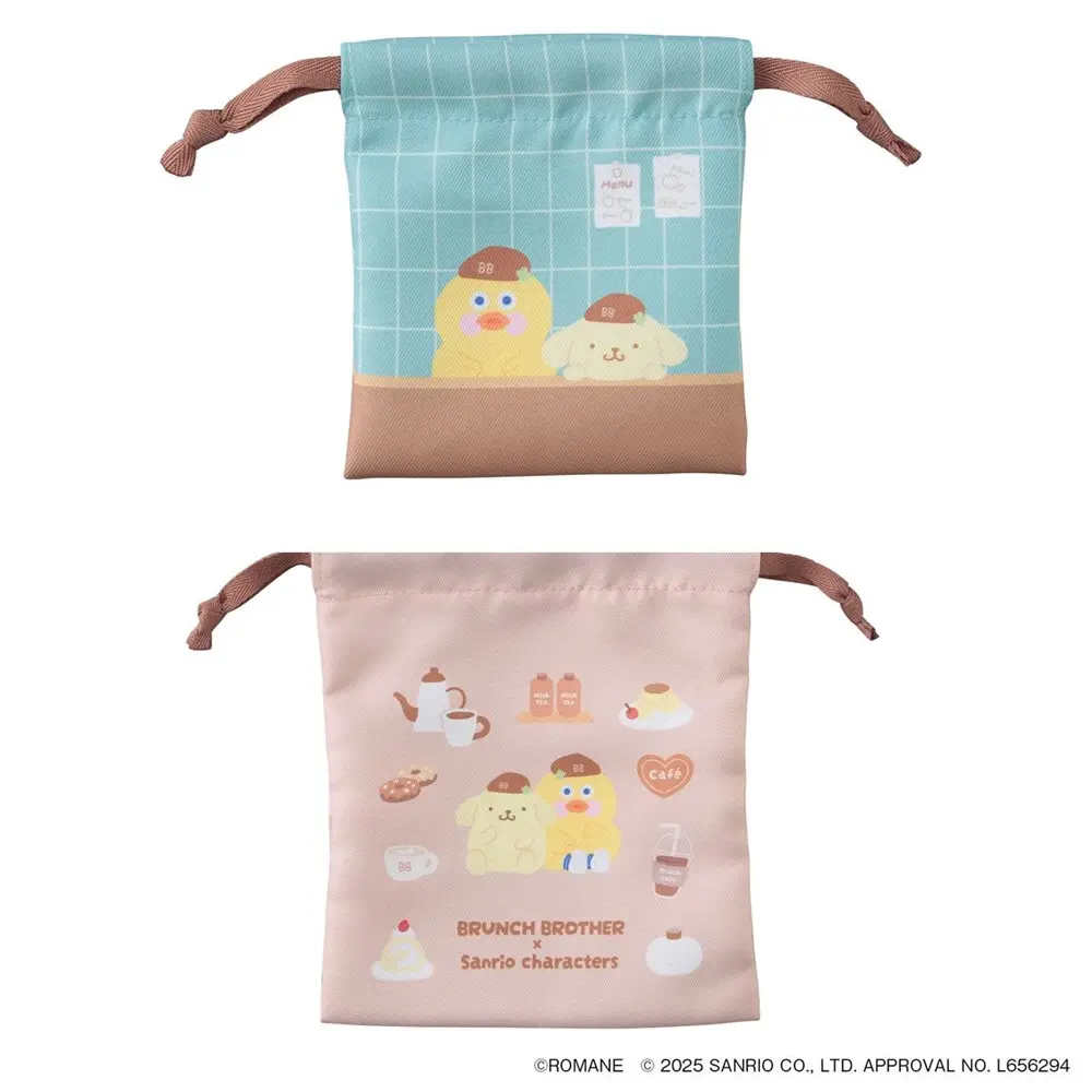 日本 MARK'S Brunch Brother X Sanrio 束口袋組/ 鴨子 X 布丁狗/ 2入