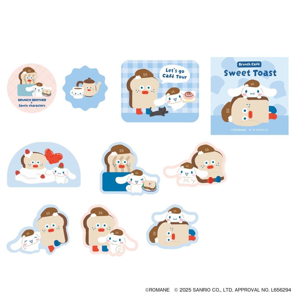 日本 MARK'S Brunch Brother X Sanrio 貼紙包/ 吐司 X 大耳狗喜拿/ 20入