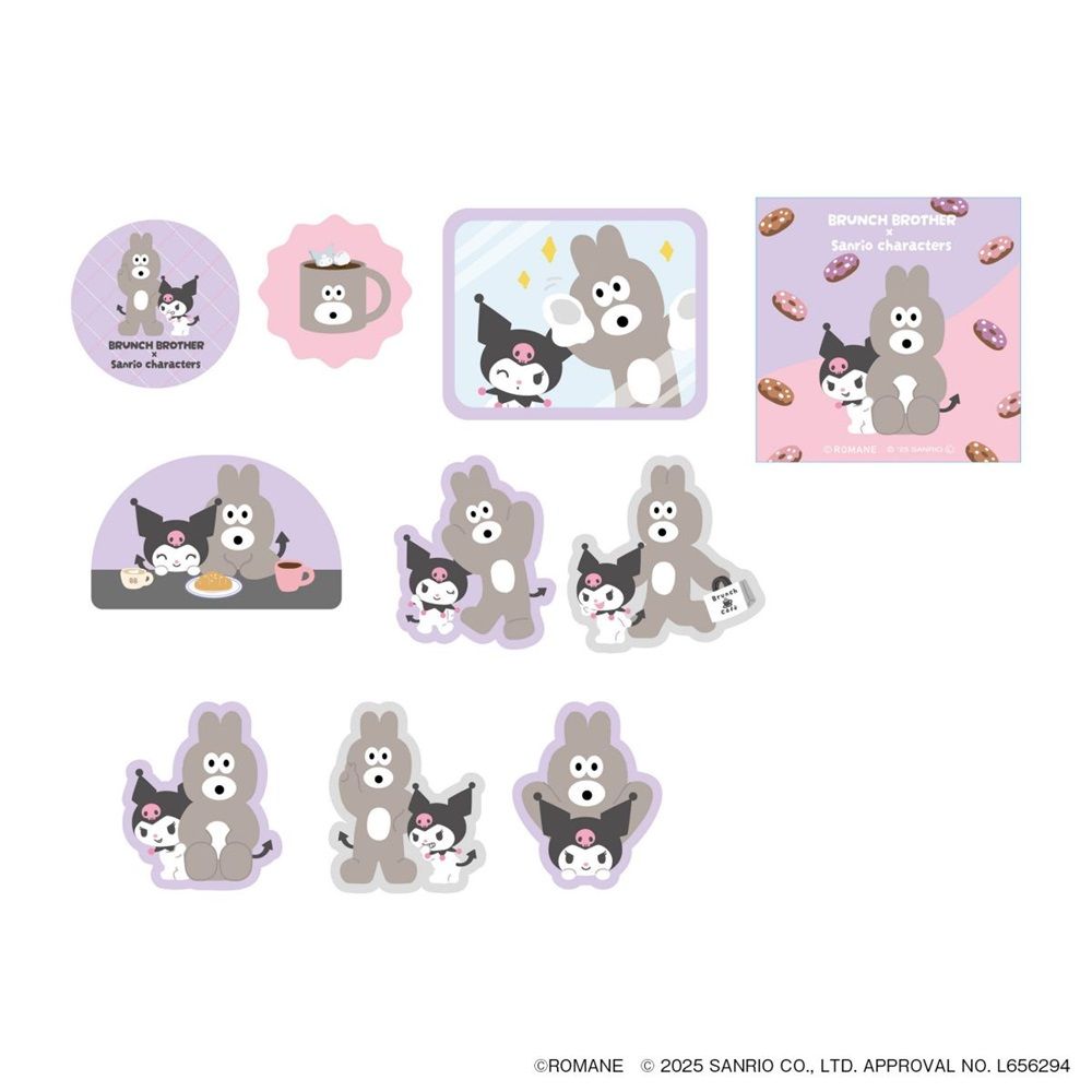 日本 MARK'S Brunch Brother X Sanrio 貼紙包/ 兔子 X Kuromi/ 20入