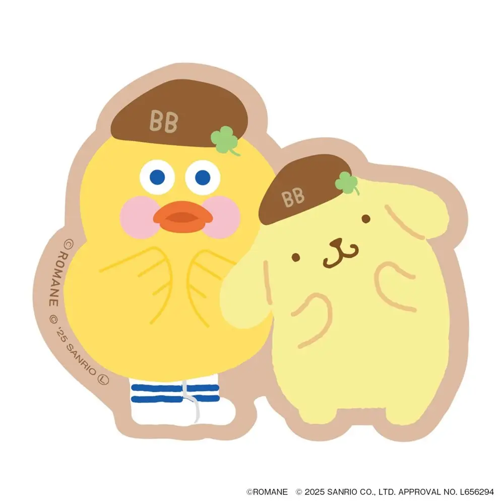 日本 MARK'S Brunch Brother X Sanrio PVC貼紙/ 鴨子 X 布丁狗