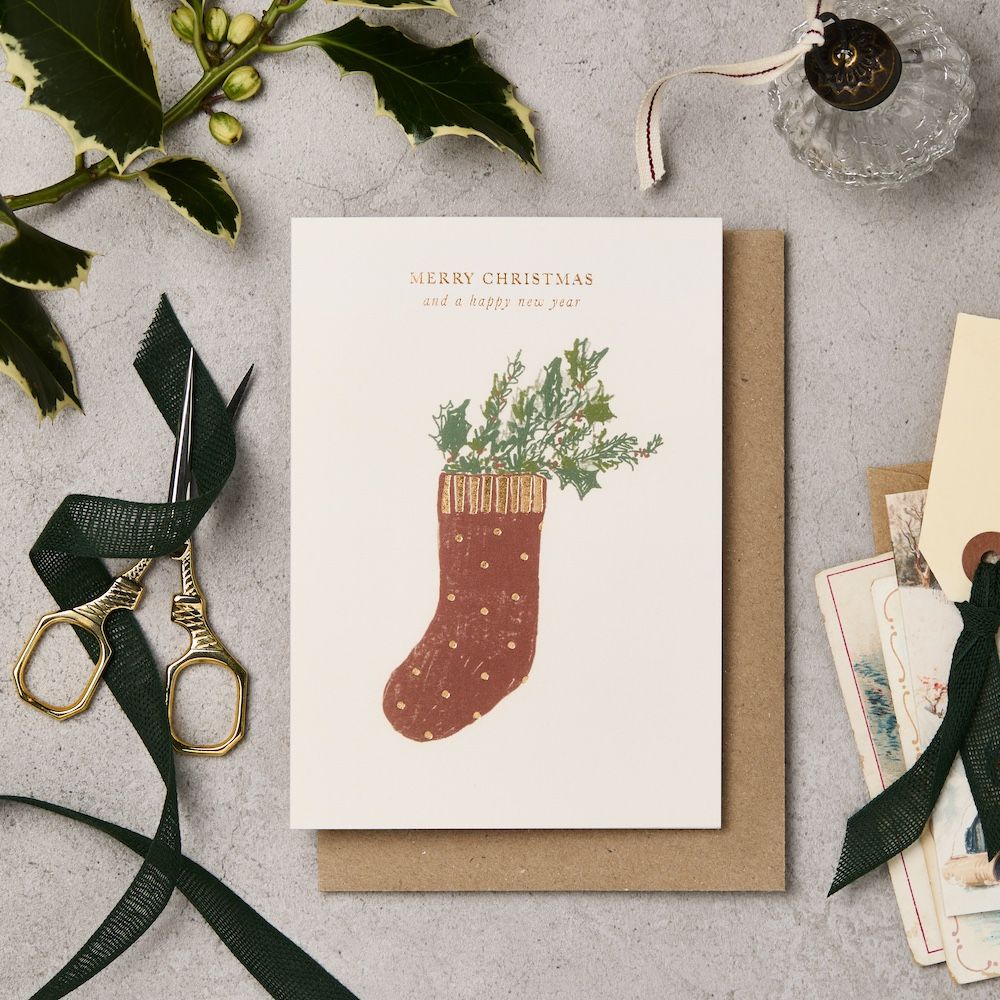 英國 Katie Leamon 聖誕卡/ Stocking & Spruce