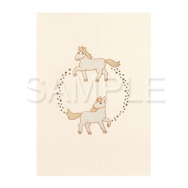 【誠品獨家】日本 7 days cards 新年明信片/ 馬與星圓圈