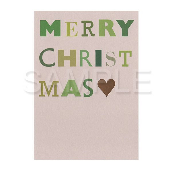 【誠品獨家】日本 7 days cards 聖誕明信片/ Merry Christmas/ 綠色系與燙金愛心