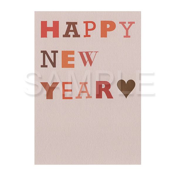 【誠品獨家】日本 7 days cards 新年明信片/ Happy New Year/ 紅色系與燙金愛心