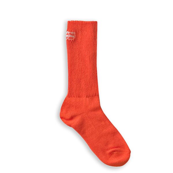 韓國 MSMR 中筒襪/ Knit Apple Logo Socks/ 橘/ 禮物套組