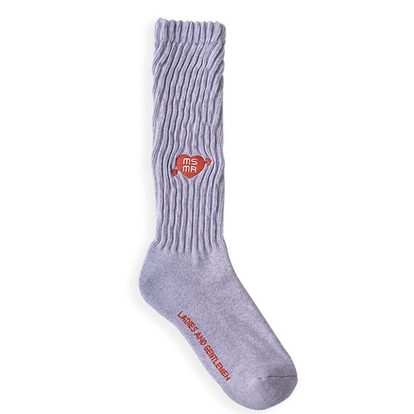 韓國 MSMR 中筒襪/ Cupid Heart Crew Socks/ 紫/ 禮物套組