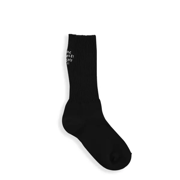韓國 MSMR 中筒襪/ Knit Market Logo Socks/ 黑/ 禮物套組