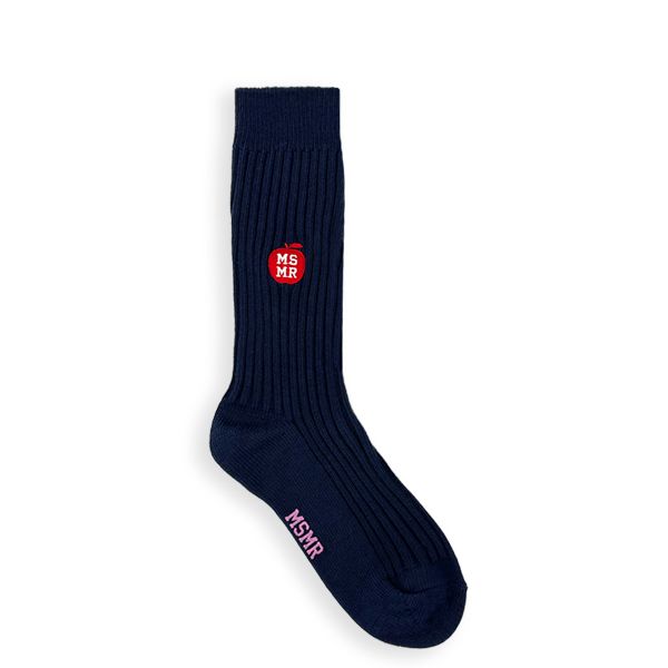 韓國 MSMR 中筒襪/ New Apple Socks/ 藍/ 禮物套組