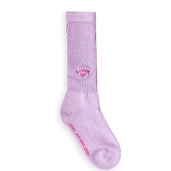 韓國 MSMR 中筒襪/ Love round crew socks/ 紫/ 禮物套組