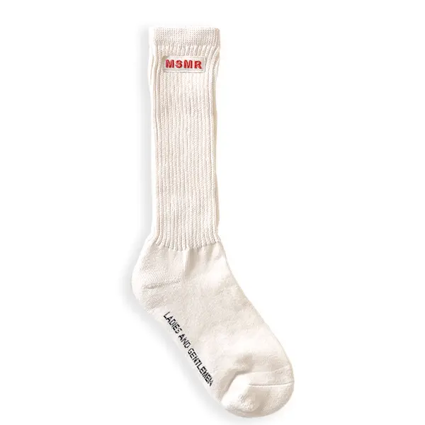 韓國 MSMR 中筒襪/ Clare Patch Crew Socks/ 米白/ 禮物套組