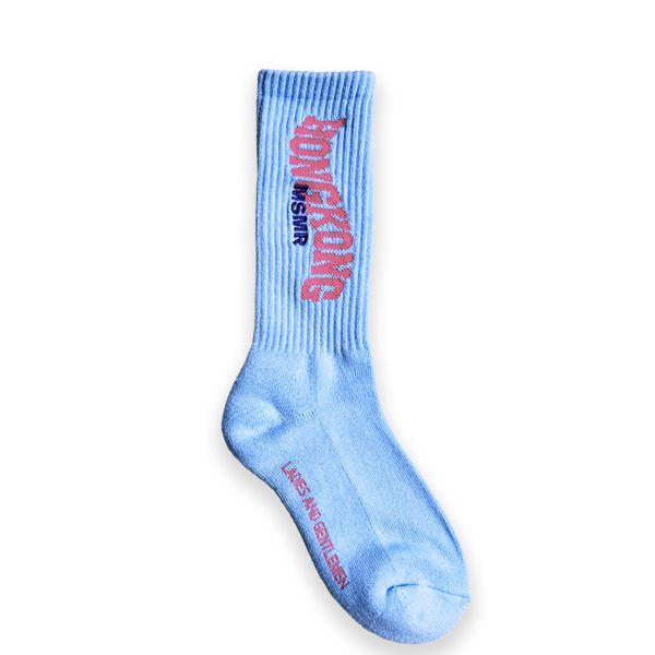 韓國 MSMR 中筒襪/ City logo crew socks/ 香港/ 藍/ 禮物套組