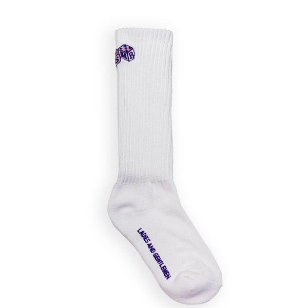 韓國 MSMR 中筒襪/ Dice Logo crew socks/ 白/ 禮物套組