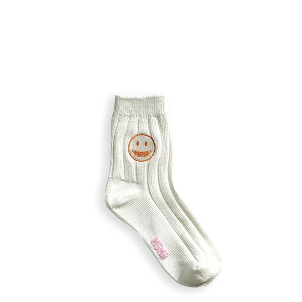 韓國 MSMR 短筒襪/ Smile Logo Socks/ 象牙白/ 禮物套組