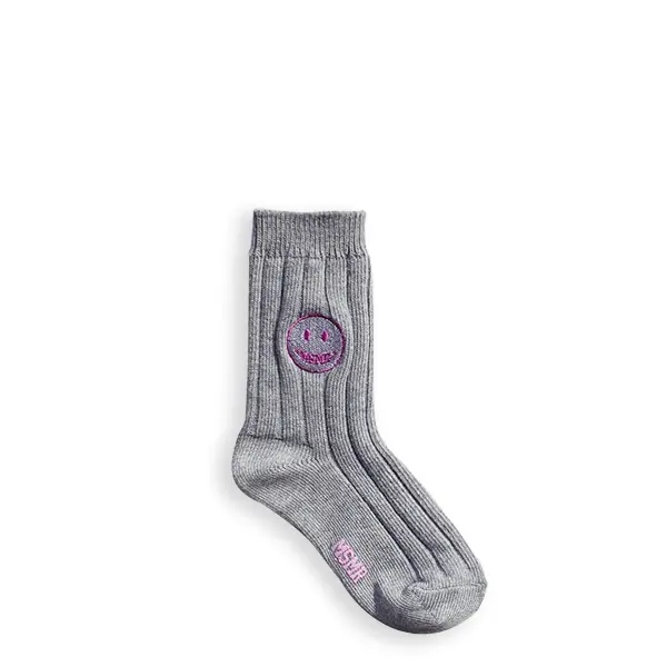 韓國 MSMR 短筒襪/ Smile Logo Socks/ 灰/ 禮物套組
