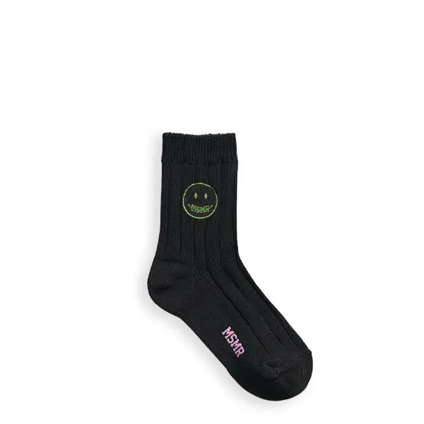 韓國 MSMR 短筒襪/ Smile Logo Socks/ 黑/ 禮物套組