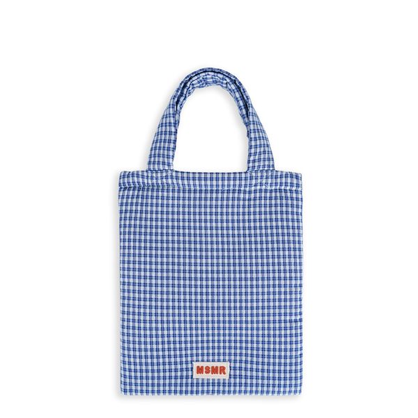 韓國 MSMR 托特包/ Padded Check Tote Bag/ 藍/ 禮物套組