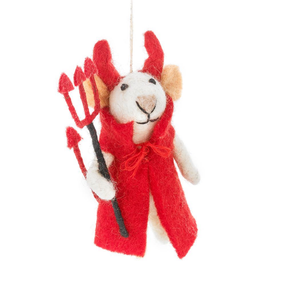 英國 felt so good 手工羊毛氈吊飾/ 小惡魔鼠