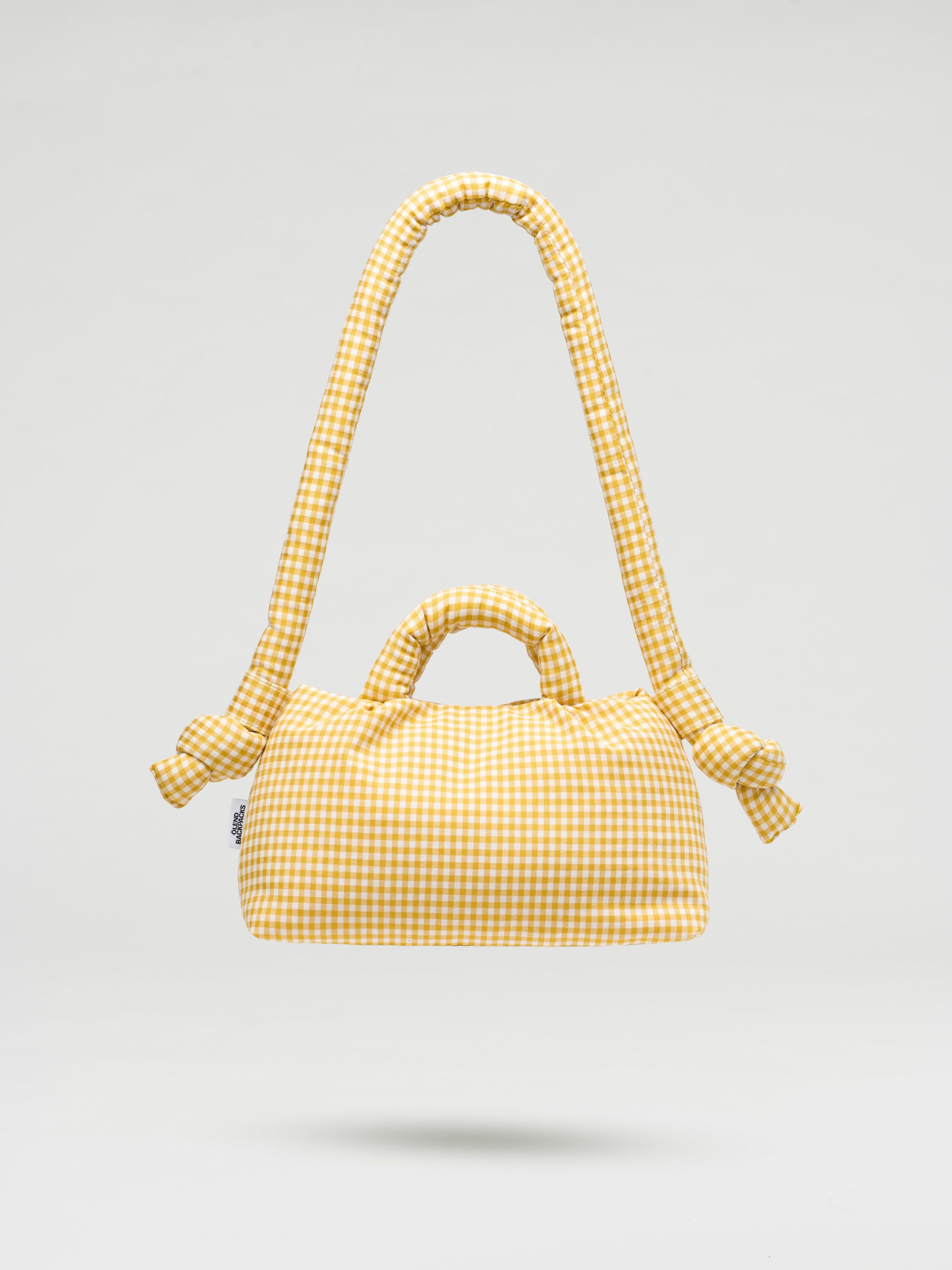 西班牙ÖLEND空氣斜背包/ Mini Ona Soft Bag/ 迷你/ 黃方格