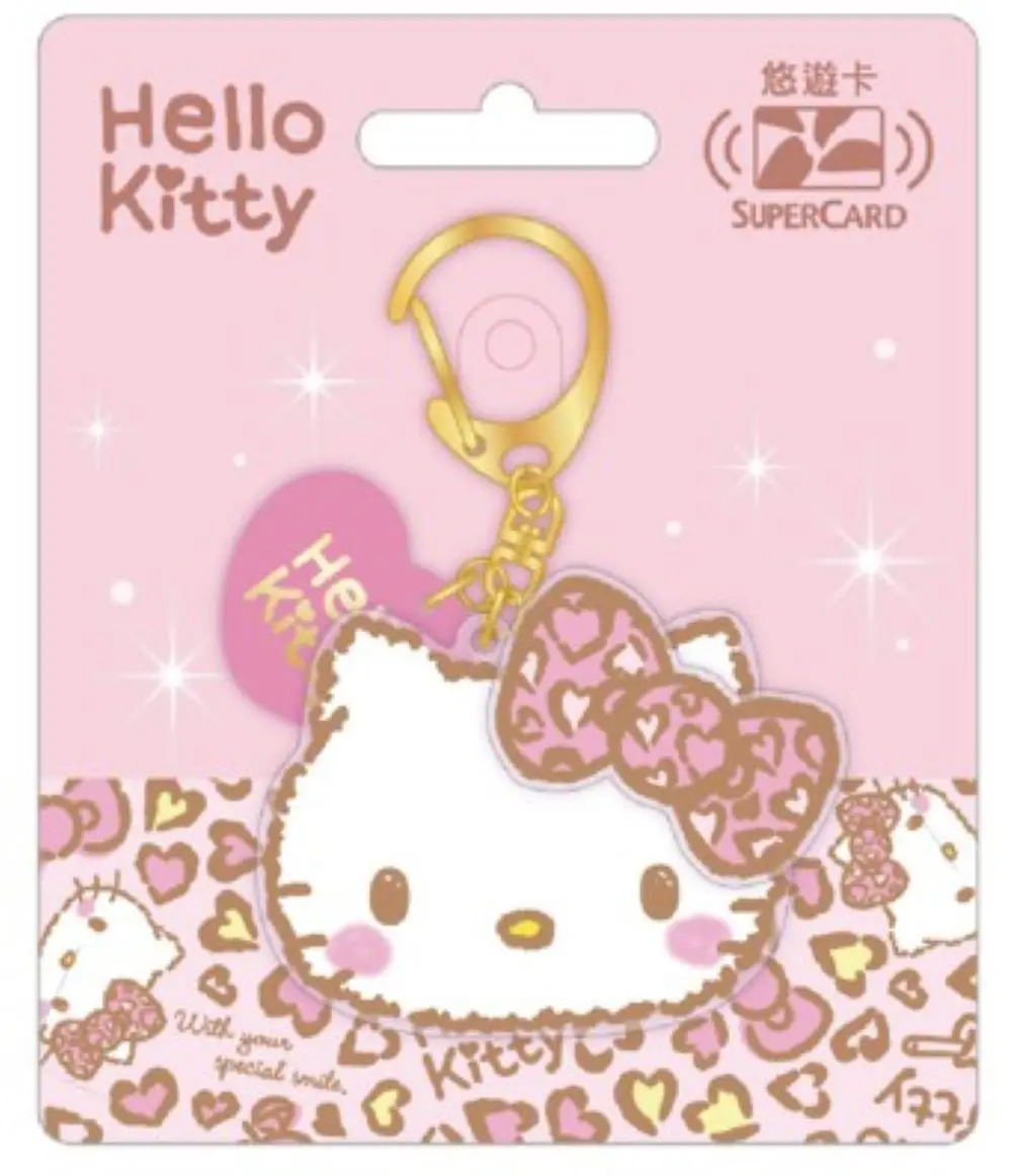 Hello Kitty豹紋愛心SuperCard壓克力造型悠遊卡/ 立體蝴蝶結【委託代銷】