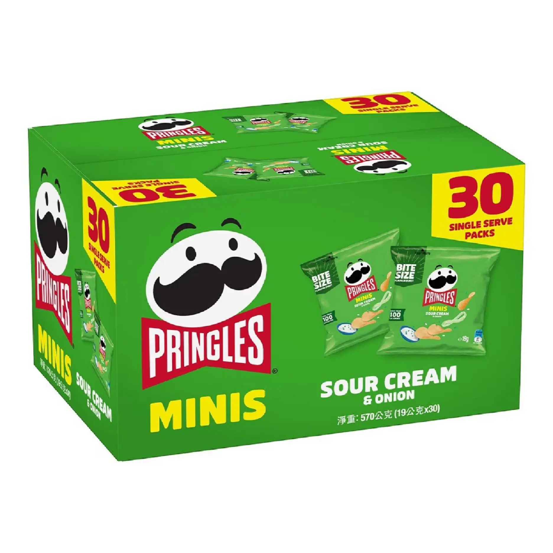 Pringles品客洋芋片/ Minis/ 洋蔥奶焗口味/ 19gX30包
