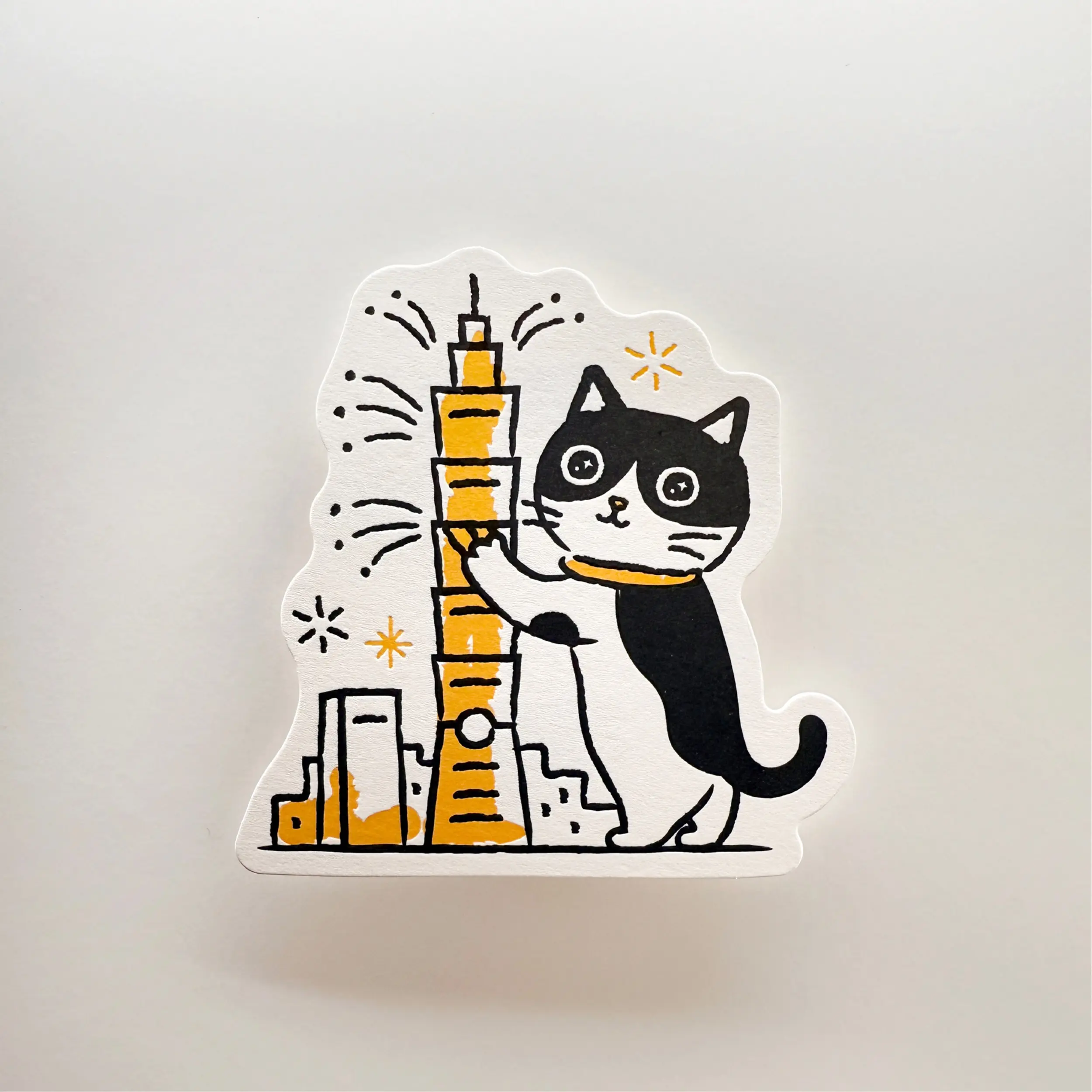 PAPERWORK活版印刷台灣貓明信片/ 煙火貓