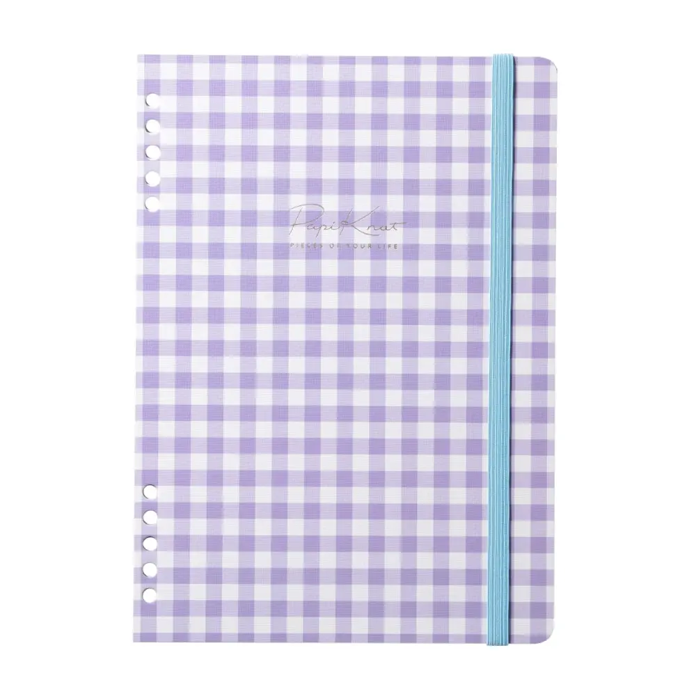 日本 MARK'S PapiKnot 活頁筆記本系列/ 書封附綁帶/ A5/ 經典格紋