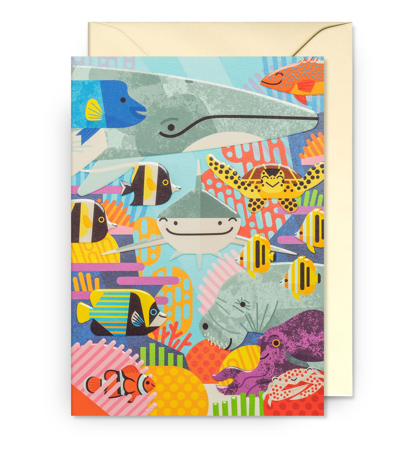 英國 LAGOM DESIGN 萬用卡/ Allison Black/ Coral Reef