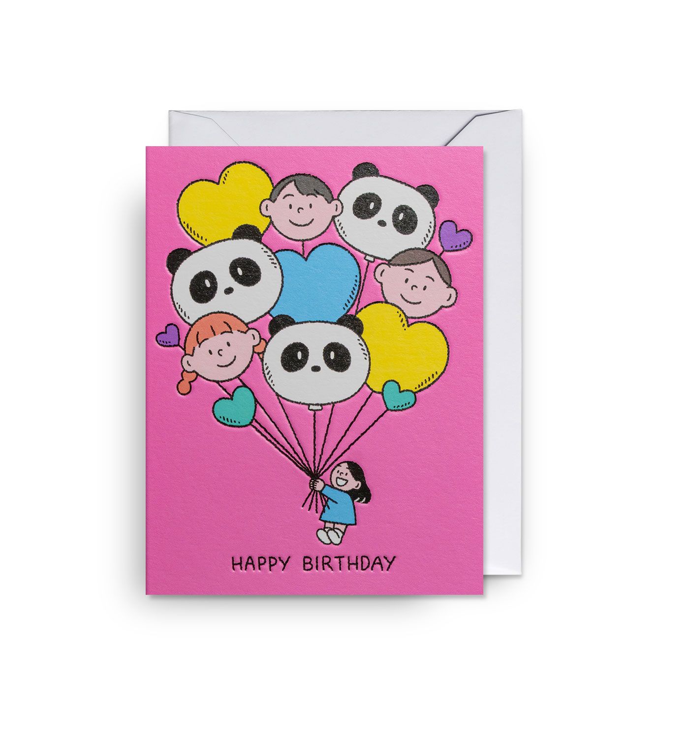 英國 LAGOM DESIGN 生日卡/ Mini Cards/ Sundae Kids/ Happy Birthday Panda Balloons