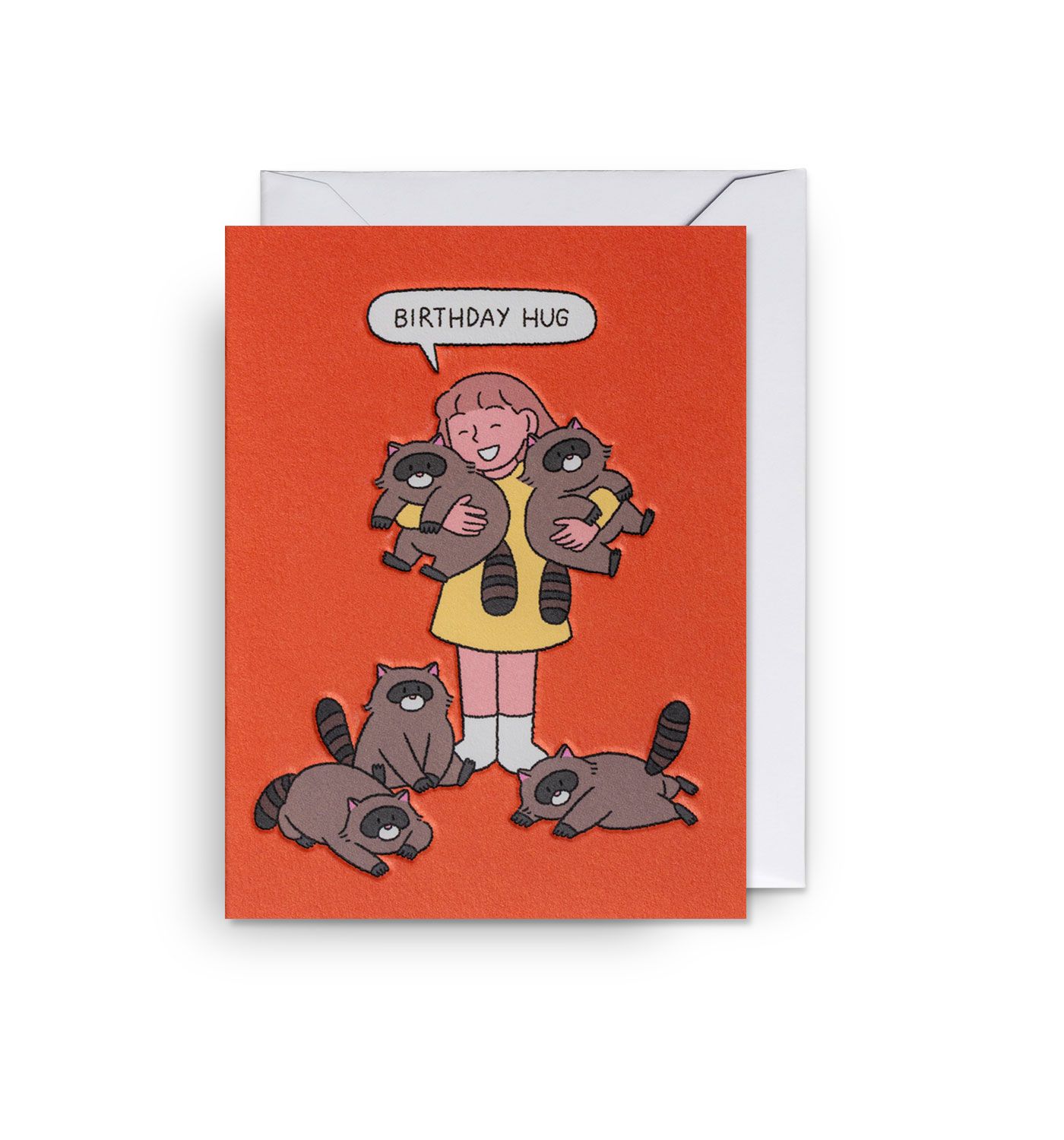 英國 LAGOM DESIGN 生日卡/ Mini Cards/ Sundae Kids/ Birthday Hug Racoon