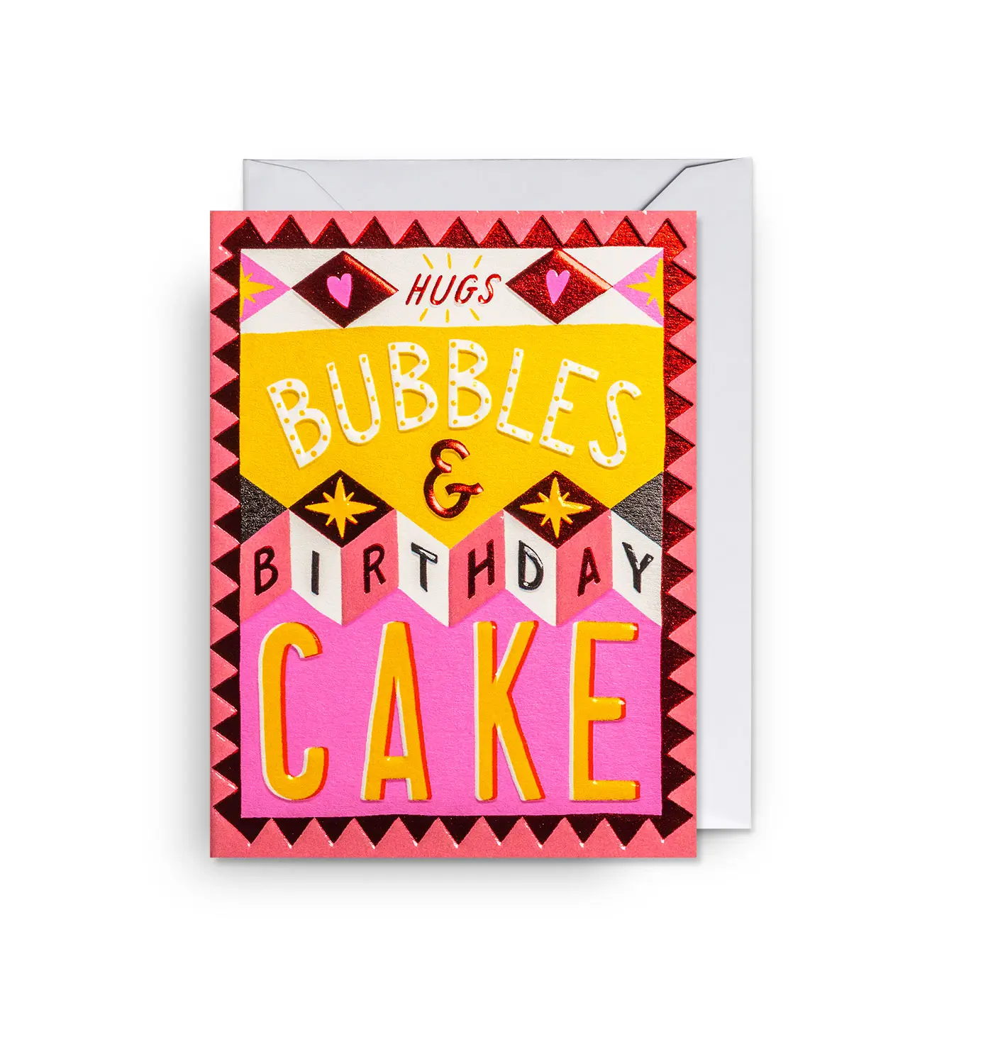 英國 LAGOM DESIGN 生日卡/ Mini Cards/ Ruby Taylor/ Hugs, Bubbles & Birthday Cake