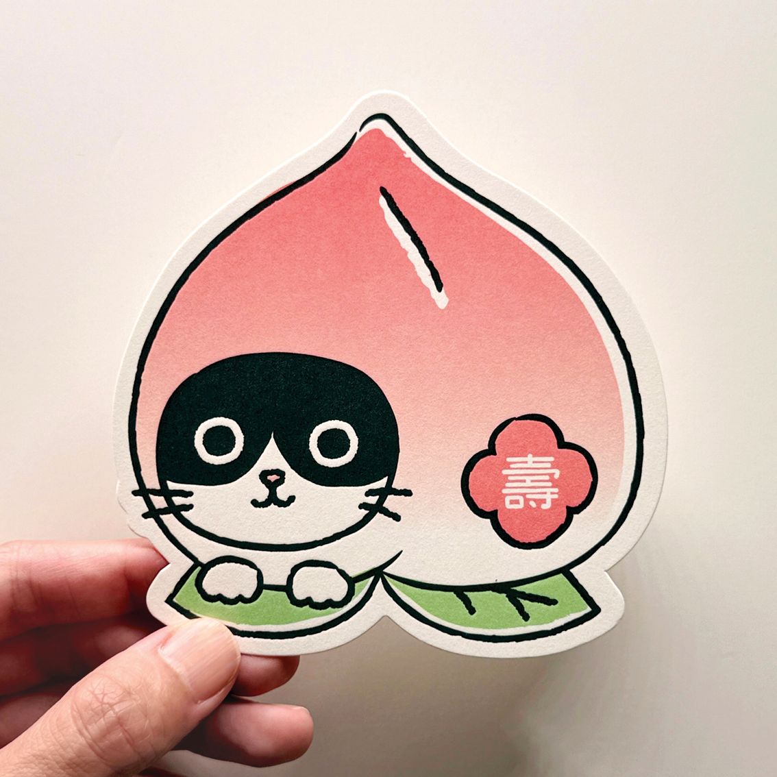 PAPERWORK活版印刷台灣貓明信片/ 壽桃貓