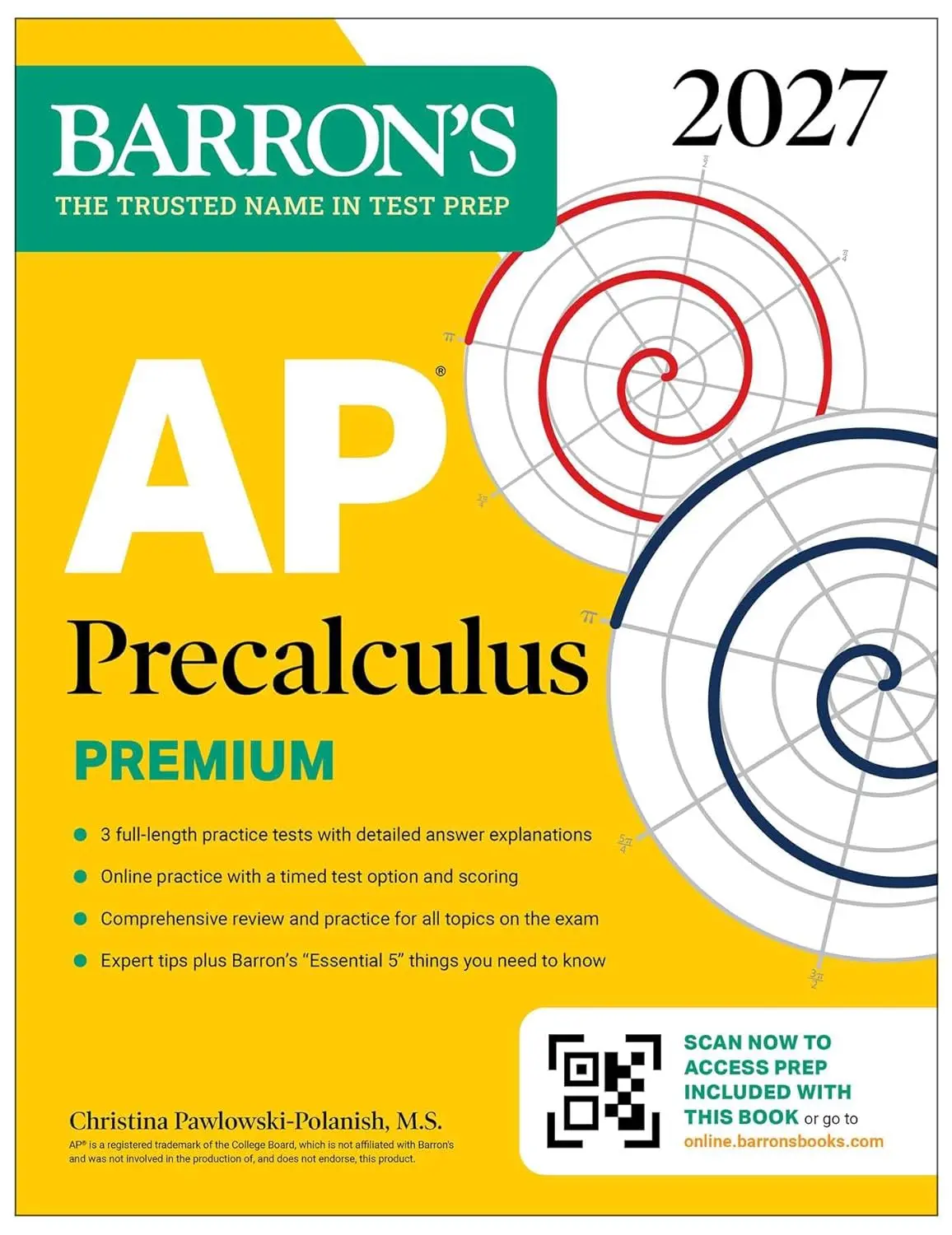 AP Precalculus Premium 2027: Prep Book with 3 Practice Tests+Comprehensive Review+Online Practice