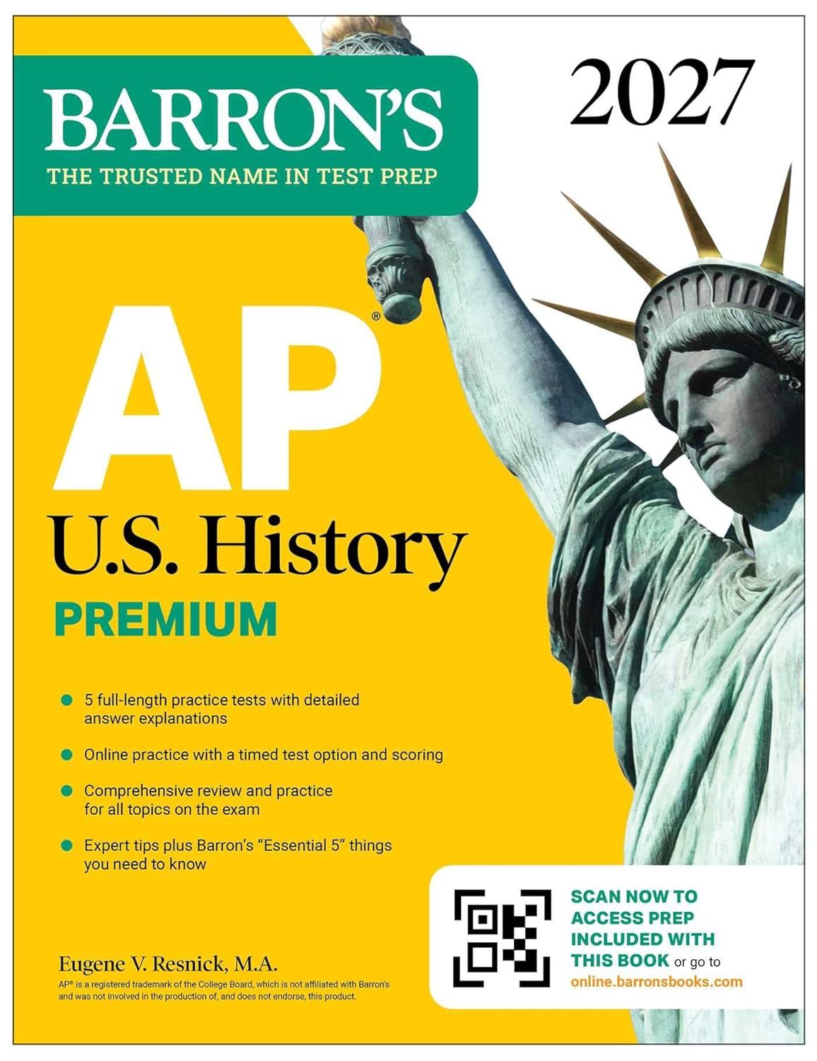 AP U.S. History Premium 2027: 5 Practice Tests+Comprehensive Review+Online Practice