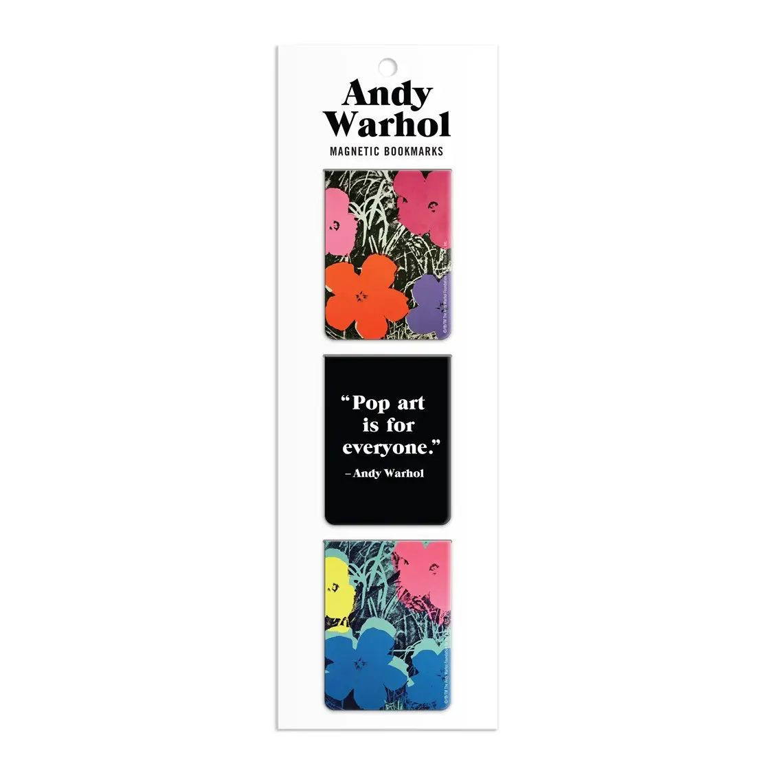 美國 galison 磁鐵書籤/ Andy Warhol/ Flowers/ 3入