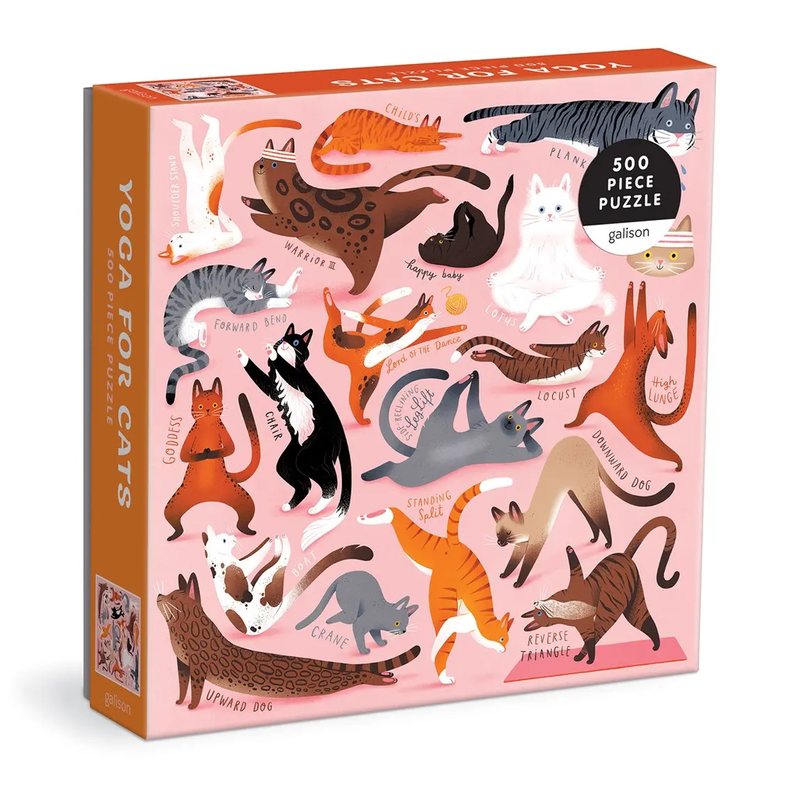 美國 galison 拼圖500片/ Yoga for Cats