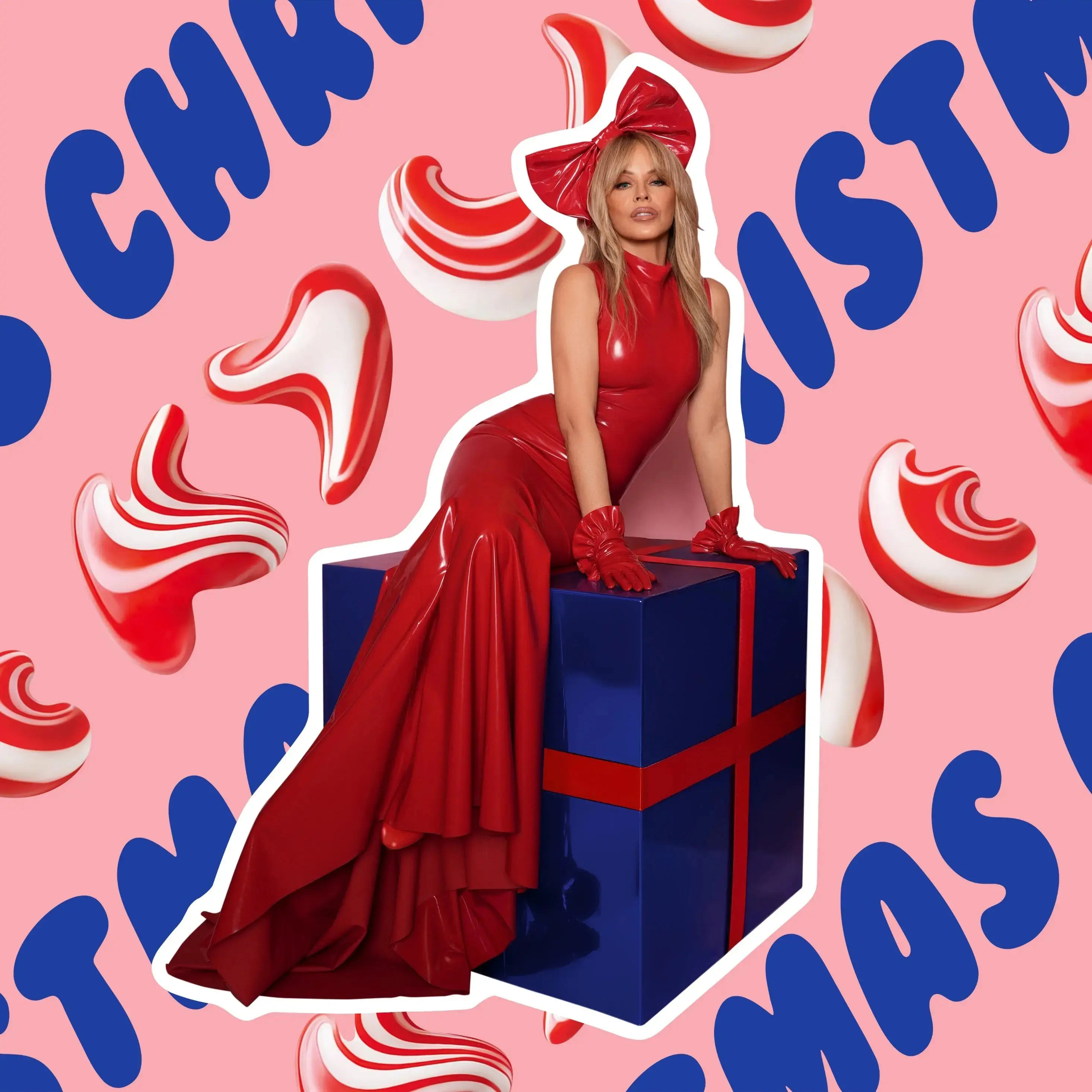 Kylie Christmas (Fully Wrapped) (LP/Pink with White Marble Vinyl/Limited Edition)