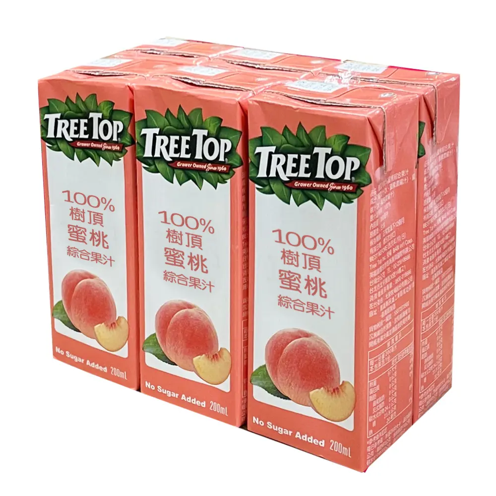 TREE TOP樹頂100%蜜桃綜合果汁/ 200ml/ 6入組