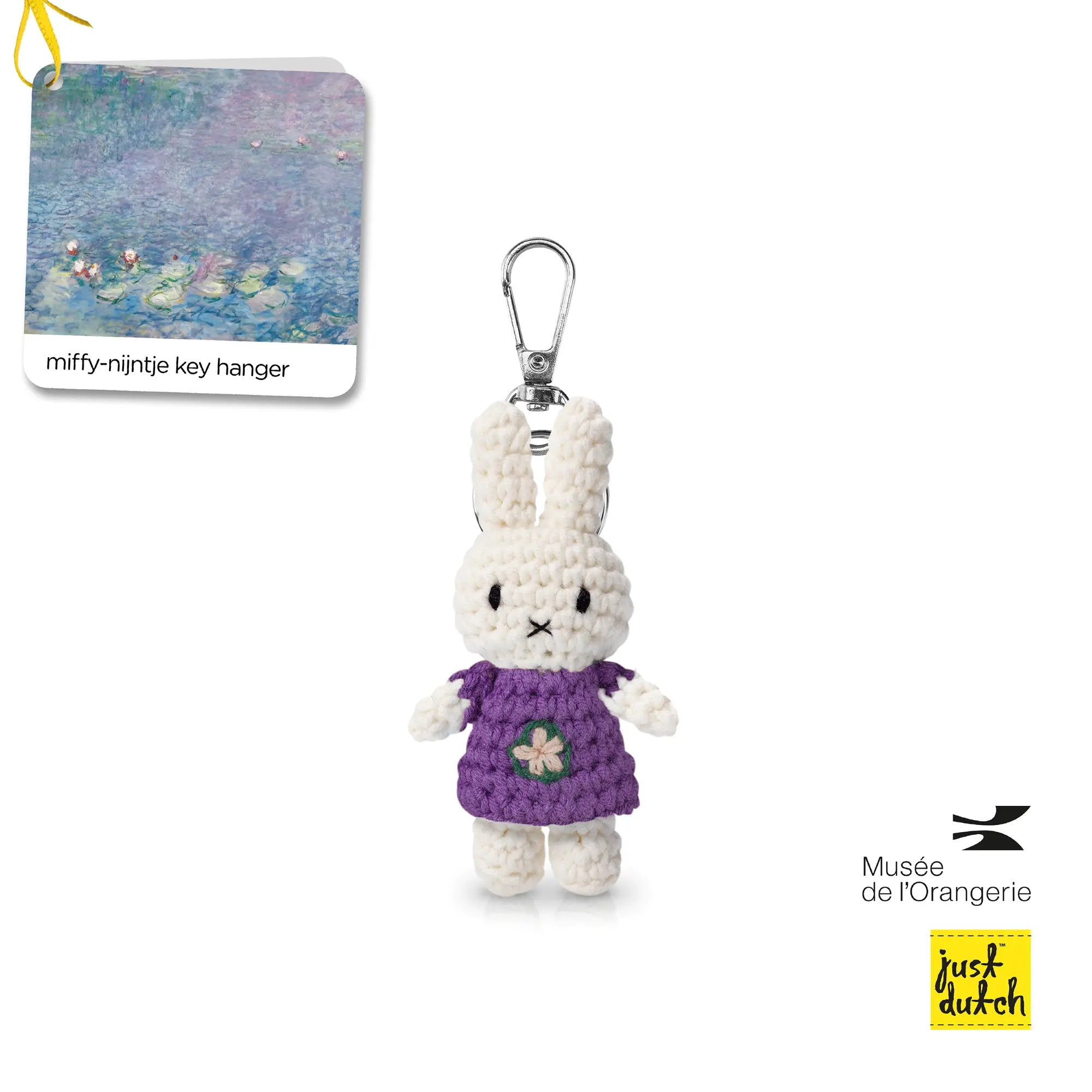 荷蘭 Just Dutch 手工編織Miffy鑰匙圈/ Musée de l'Orangerie/ 莫內睡蓮